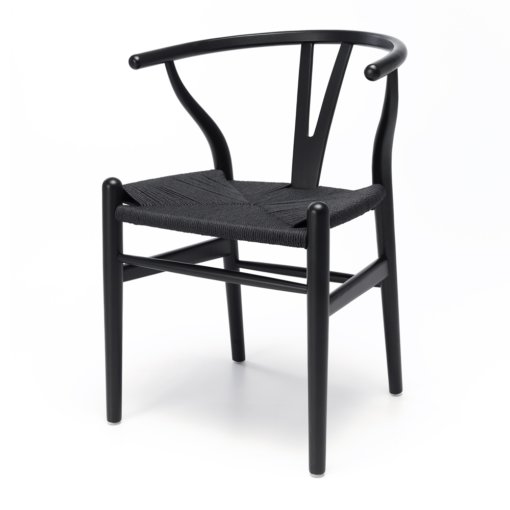 wishbone black oak dining chair