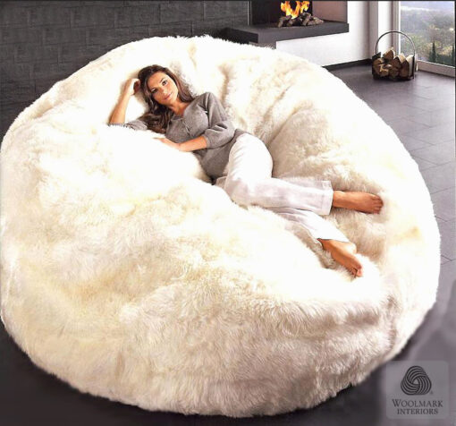 SHEEPSKIN BEAN BAG LARGE IVORY - Image 2