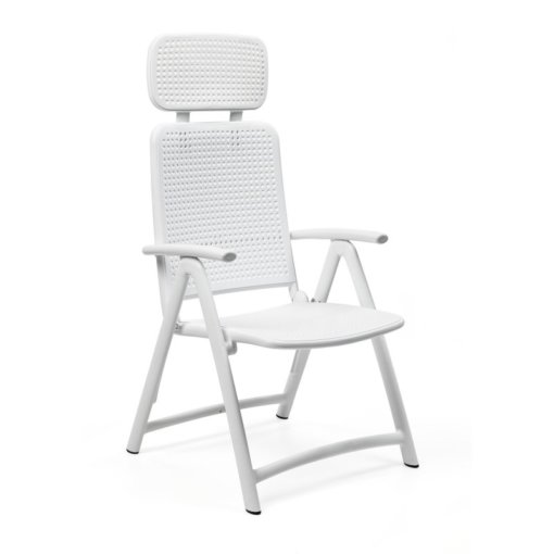 Aqua outdoor recliner chair white