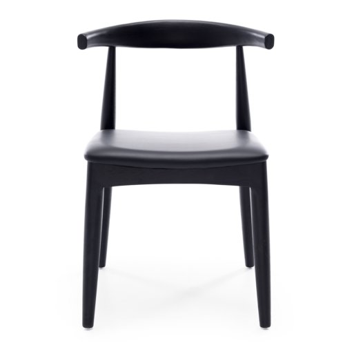 ELBOW DINING CHAIR BLACK OAK WITH BLACK SEAT - Image 2