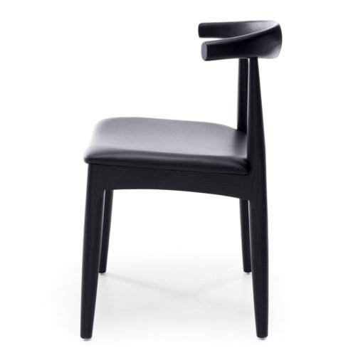 ELBOW DINING CHAIR BLACK OAK WITH BLACK SEAT - Image 4