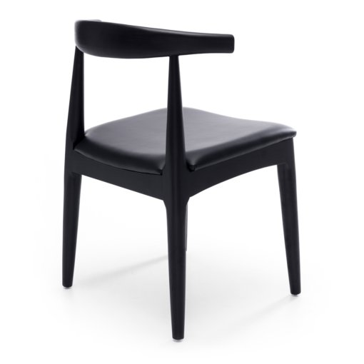 ELBOW DINING CHAIR BLACK OAK WITH BLACK SEAT - Image 5