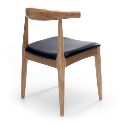 ELBOW DINING CHAIR OAK WITH BLACK SEAT - Image 5