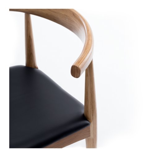 ELBOW DINING CHAIR OAK WITH BLACK SEAT - Image 6