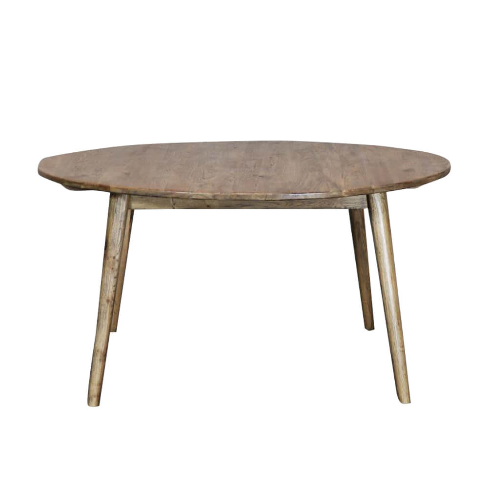 RECYCLED SOLID OAK ROUND DINING TABLE 150 Lounge & Living