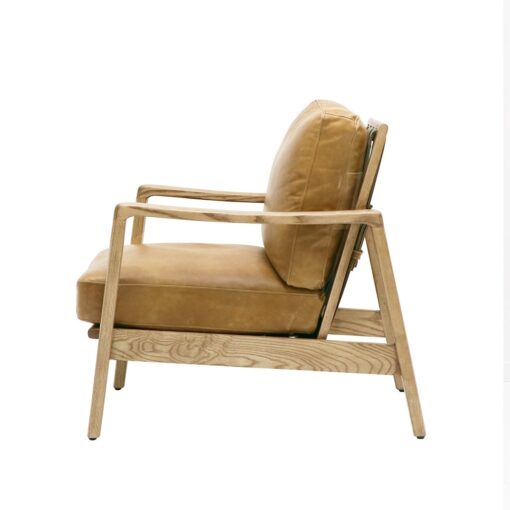 REID ARMCHAIR TAN LEATHER - Image 6