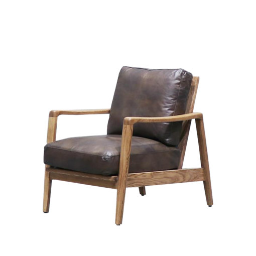 REID ARMCHAIR BROWN LEATHER - Image 5