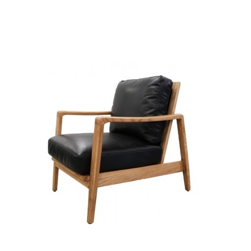 REID ARMCHAIR BLACK LEATHER