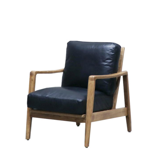 REID ARMCHAIR BLACK LEATHER - Image 5