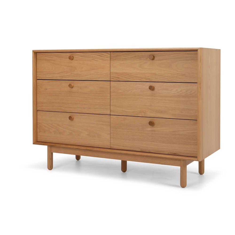 Oak 6 store drawer dresser