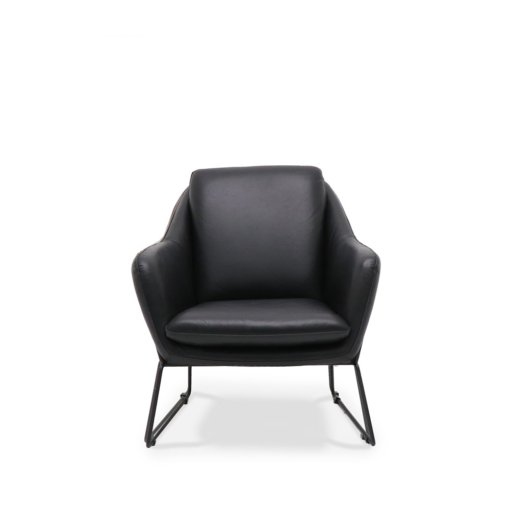 workshop black leather armchair