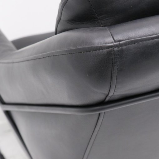 WORKSHOP BLACK LEATHER ARMCHAIR - Image 3