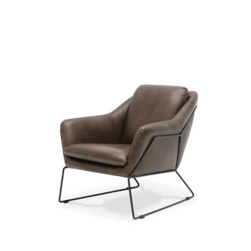 WORKSHOP BROWN LEATHER ARMCHAIR