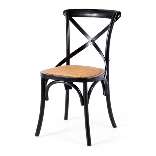 CROSS BACK BLACK CHAIR