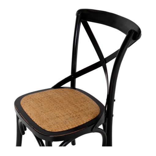 VILLA CROSS BACK AGED BLACK CHAIR - Image 6