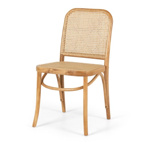 HOFFMANN OAK DINING CHAIR RATTAN SEAT