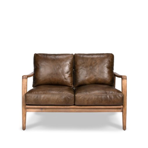 CABANA 2 SEATER BROWN LEATHER SOFA