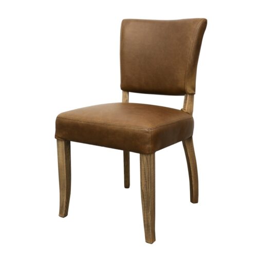 CRANE DINING CHAIR LEATHER BROWN