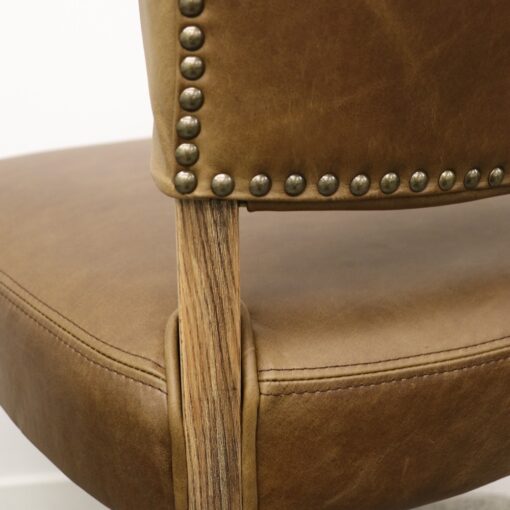 CRANE DINING CHAIR LEATHER BROWN - Image 7