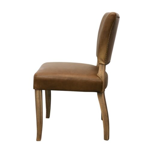 CRANE DINING CHAIR LEATHER BROWN - Image 3