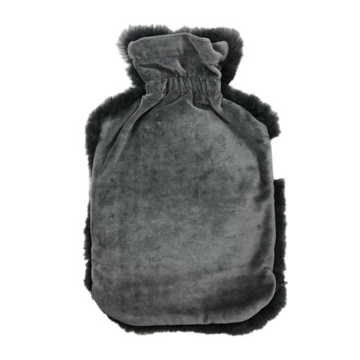 SHEEPSKIN HOT WATER BOTTLE COVER DARK STEEL - Image 3