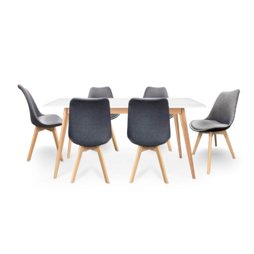 RADIUS 7 PC SET WITH FLINT BLACK CHAIRS