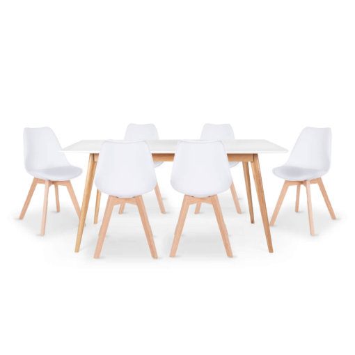 RADIUS 7 PC SET WITH FLINT WHITE CHAIRS