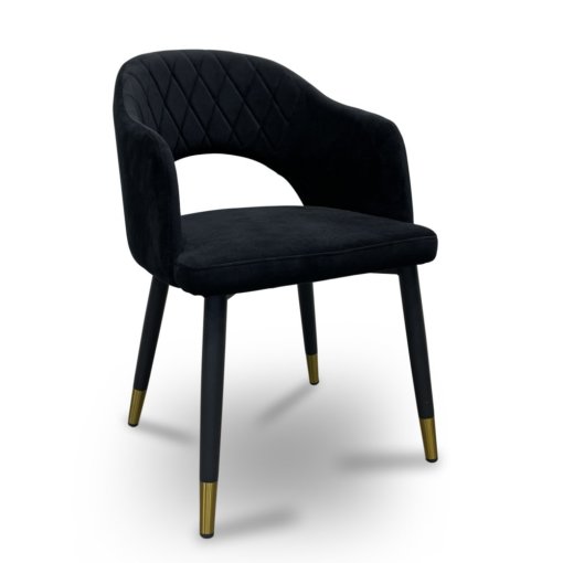 CINTRA PLUSH BLACK DINING CHAIR