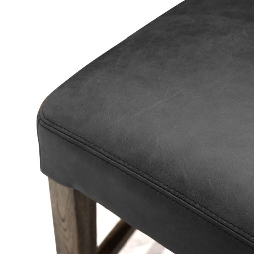 CRANE LEATHER BLACK BARSTOOL - Image 2