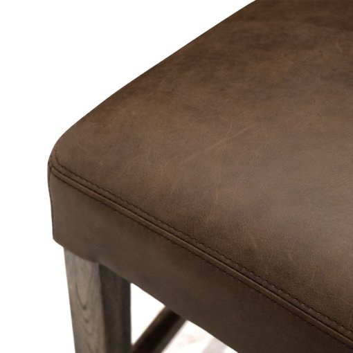 CRANE LEATHER BROWN BARSTOOL - Image 3