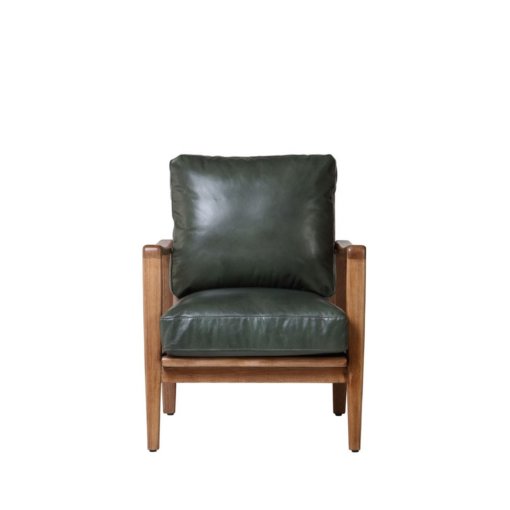 REID ARMCHAIR GREEN LEATHER - Image 5