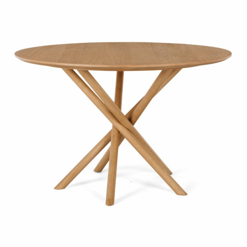 brown round dining table