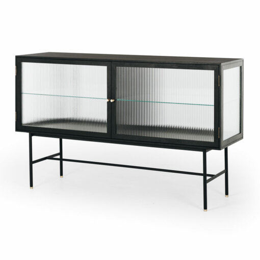 KOBE FLUTED GLASS SIDEBOARD BLACK OAK - Image 3