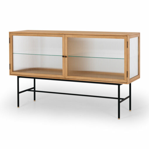 KOBE FLUTED GLASS SIDEBOARD NATURAL OAK - Image 2