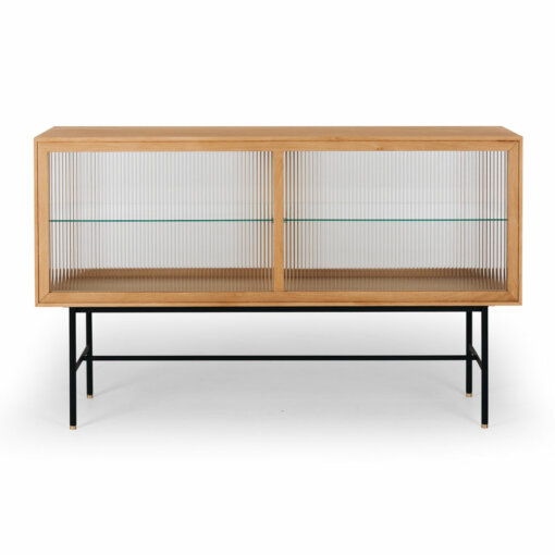 KOBE FLUTED GLASS SIDEBOARD NATURAL OAK - Image 5