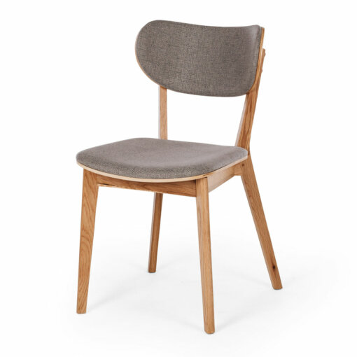 Arc oak dining chair light grey