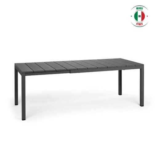 RIO 1400 ALUMINIUM CHARCOAL EX DINING TABLE