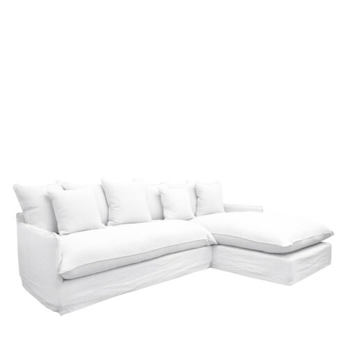 LOTUS SLIPCOVER 2.5 SEAT LH MODULAR + RH CHAISE – WHITE - Image 2