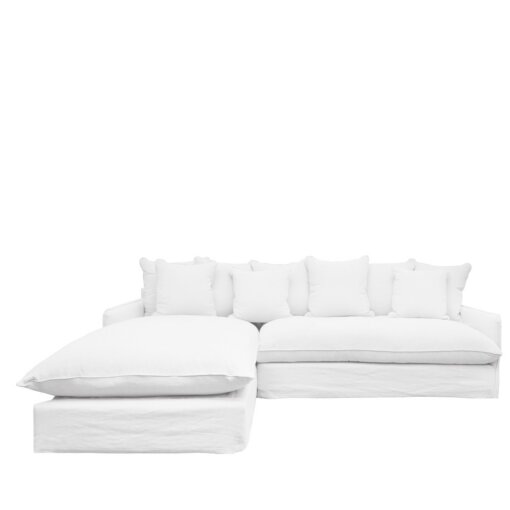 LOTUS SLIPCOVER 2.5 SEAT RH MODULAR + LH CHAISE – WHITE