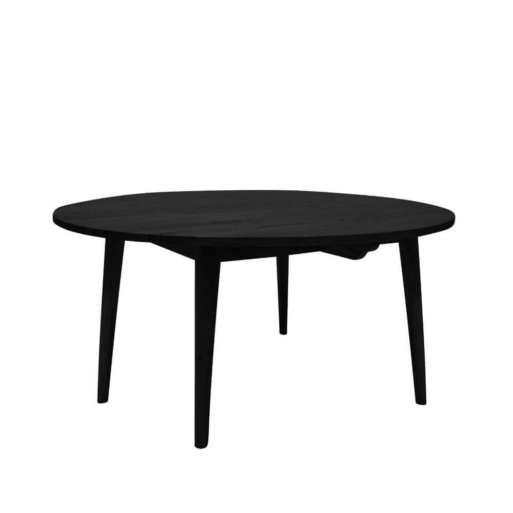 FRIDA OAK ROUND DINING TABLE MATT BLACLK 150 CM Lounge & Living