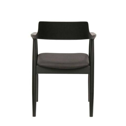 EALING DINING CHAIR BLACK LEATHER - Image 4