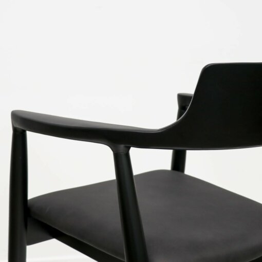 EALING DINING CHAIR BLACK LEATHER - Image 7