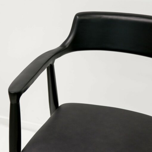 EALING DINING CHAIR BLACK LEATHER - Image 6