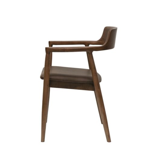 EALING DINING CHAIR – BROWN LEATHER - Image 2