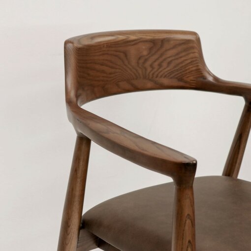 EALING DINING CHAIR – BROWN LEATHER - Image 6