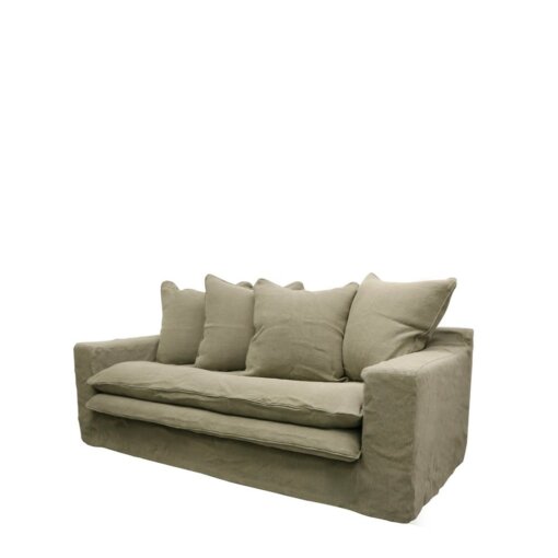 KEELY SLIPCOVER SOFA 2 SEATER – KHAKI - Image 2