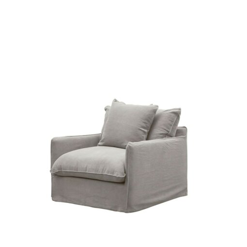 LOTUS SLIPCOVER ARMCHAIR – CEMENT - Image 2