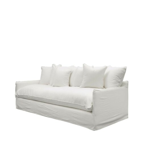 LOTUS SLIPCOVER SOFA 3 SEATER – WHITE - Image 2