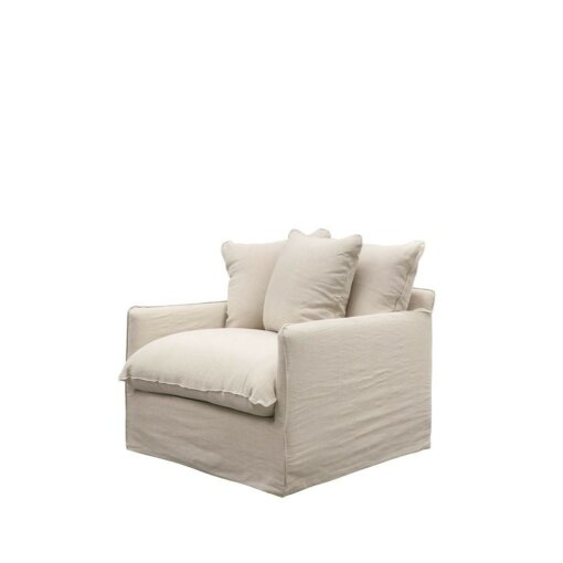 LOTUS SLIPCOVER ARMCHAIR – OATMEAL - Image 3