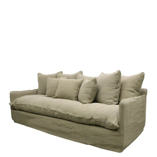 LOTUS SLIPCOVER SOFA 3 SEATER – KHAKI - Image 2